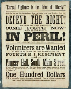 Early US Army Recruiting Poster.